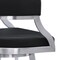Armen Living Saturn 30" Bar Height Swivel Black Faux Leather and Brushed Stainless Steel Bar Stool LCSNBABSBL30 - alternate 2